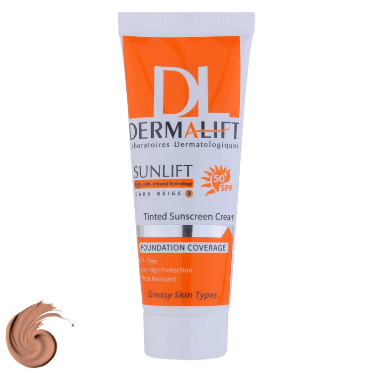 کرم ضد آفتاب درمالیفت مدل بدون رنگ SPF 50 مناسب پوست چرب حجم 40 میلیلیتر 
